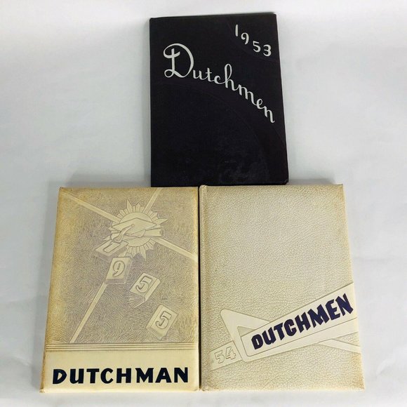 3 Dutchmen High School Year Book Orange City Iowa History Genealogy 1953 1954 55 - Picture 1 of 11